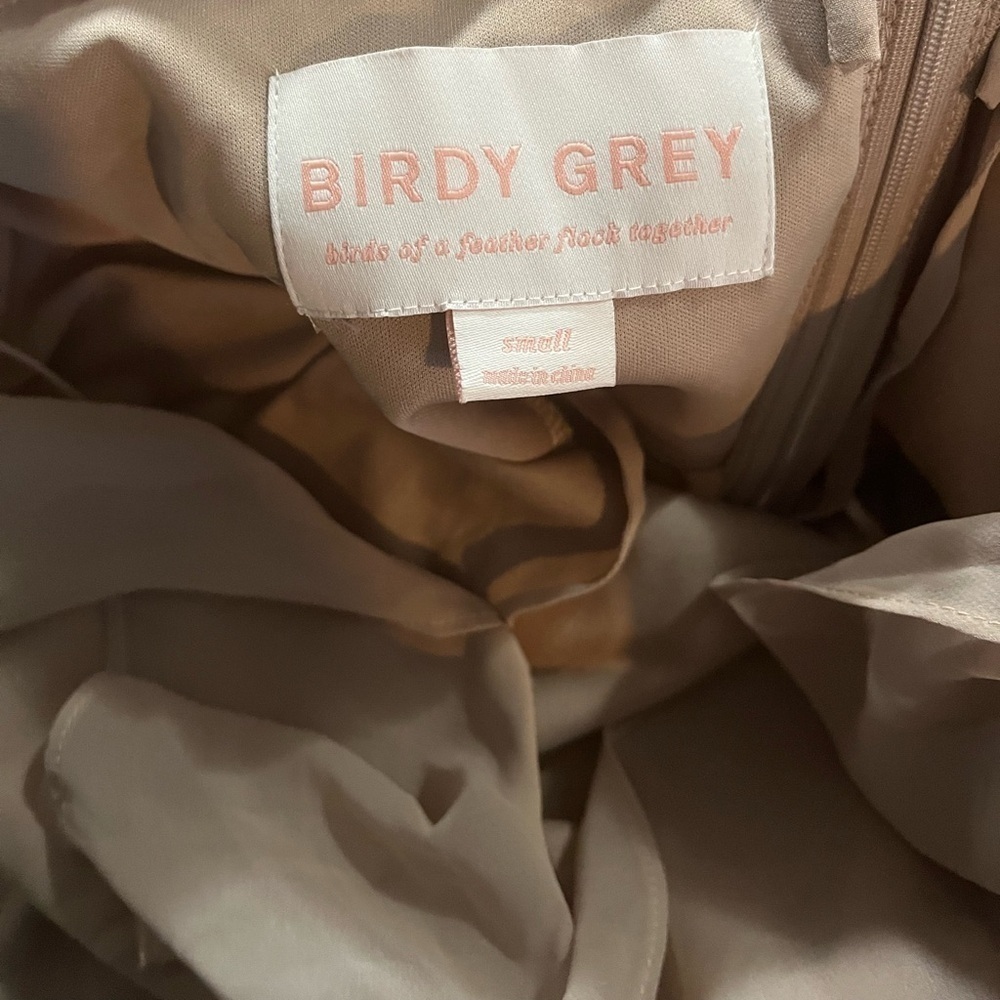 NWT Birdy Grey Jules Chiffon Bridesmaid Dress - Taupe - Picture 10 of 11